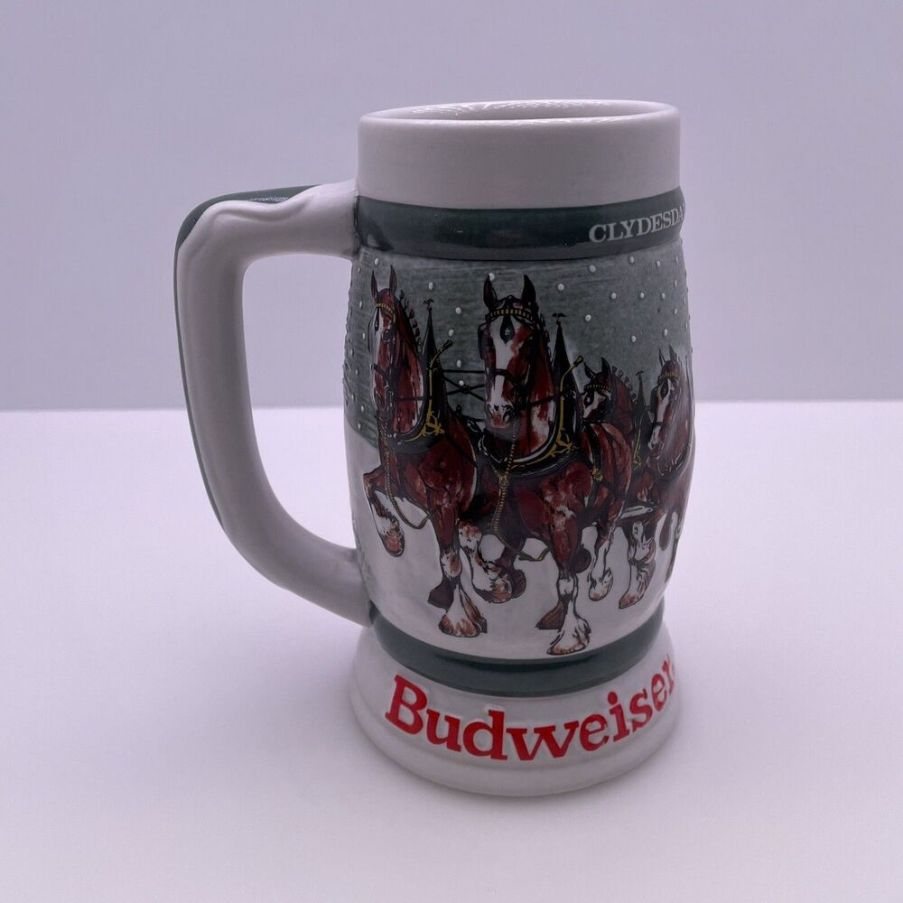 Budweiser Clydesdales 50th Anniversary 1933-1983 Holiday Beer Stein Mug Vintage